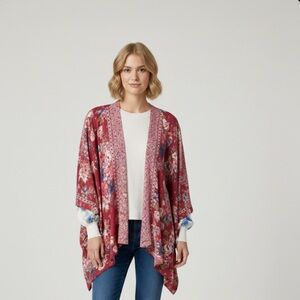 Gypsy love Floral Open-Front Cardigan Sweater size one fits most